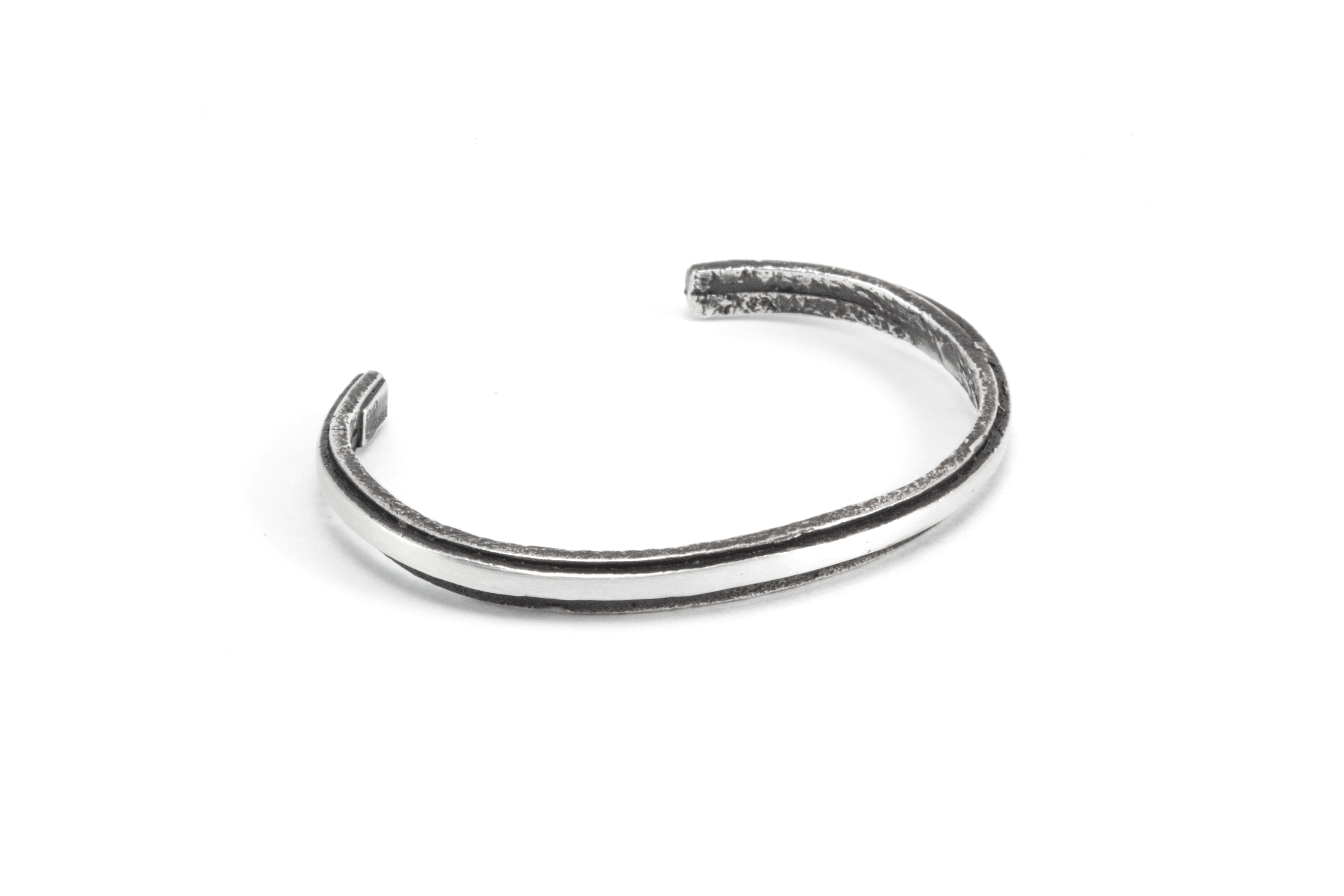 ブレスレット BLENDOFF Ordinary Minimal Round Cuff Bracelet 4mm Silver 925 Real 999 Sterling Silver Simple Smooth Cuff Bracelet Men and
