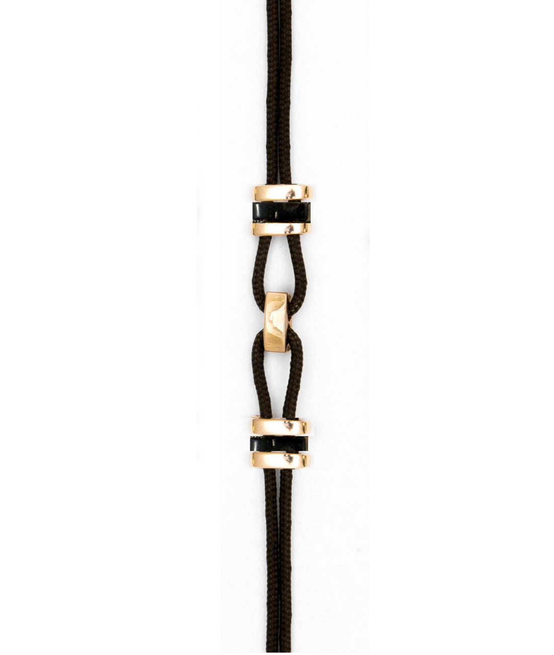 Paracord  bracelet with horn and rose gold links. Unisex