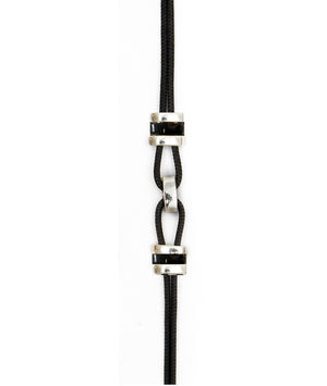 Paracord  bracelet with horn and white gold links. Unisex