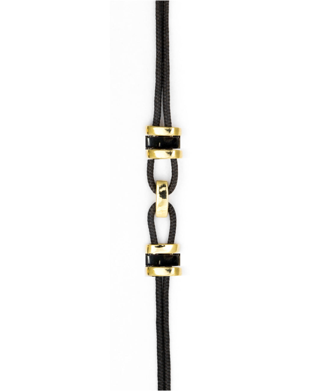 Paracord  bracelet with horn and yellow gold links. Unisex