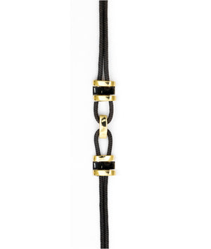 Paracord  bracelet with horn and yellow gold links. Unisex