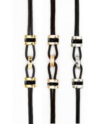 Parachute cord bracelet accented with gold and sustainable horn links. Unisex, refined, and waterproof—precious yet made to be worn every day.