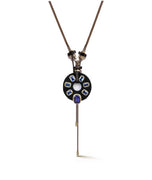 Camila | Bespoke Hand-Carved Ebony &amp; Sapphire Pendant