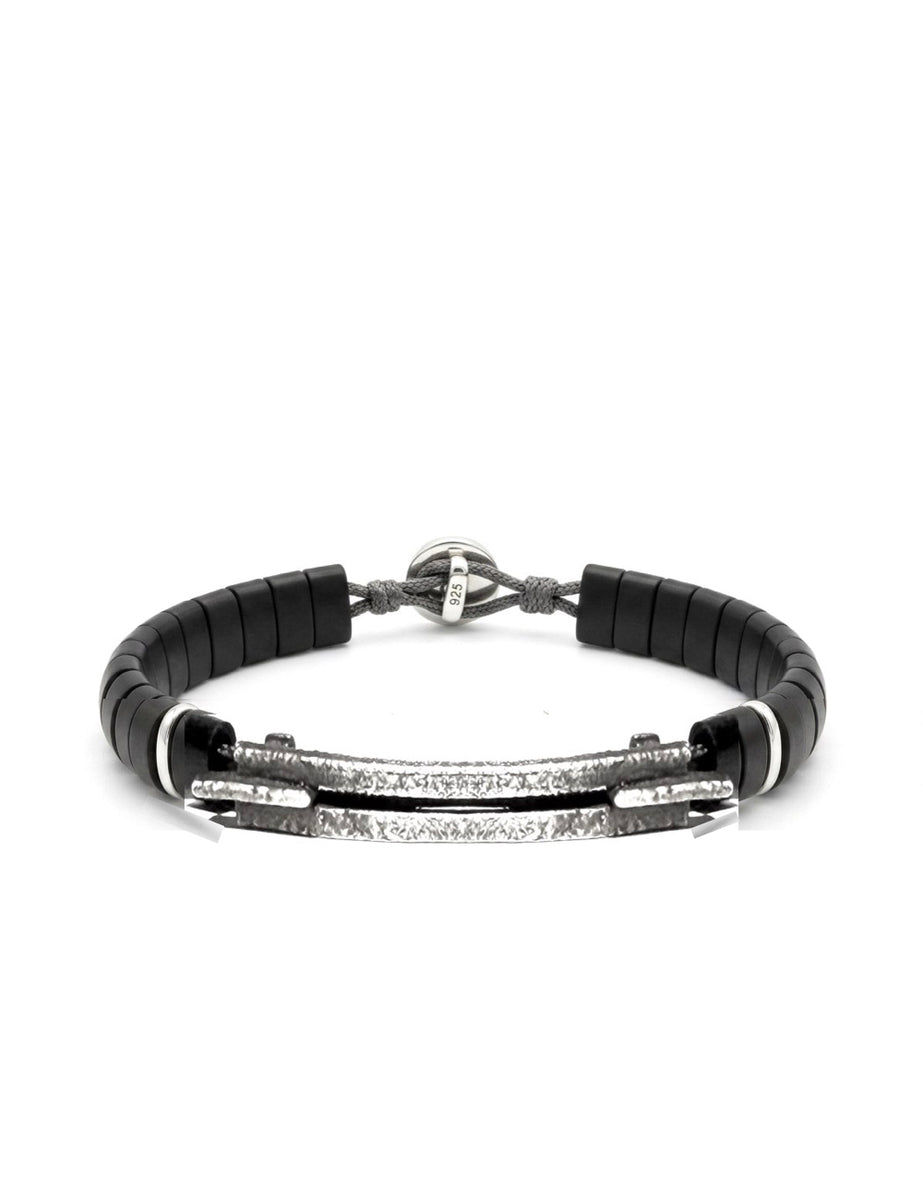 Dante Bracelet in Oxydised Silver with horn links