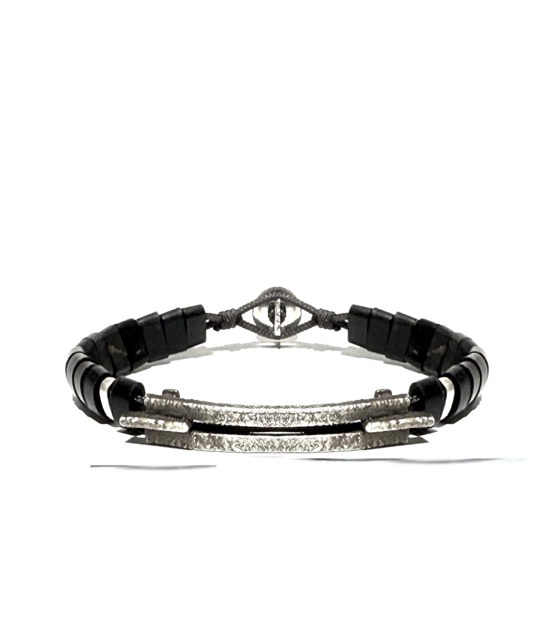 Dante Bracelet in Oxydised Silver with horn links