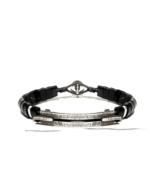 Dante Bracelet in Oxydised Silver with horn links