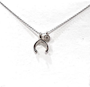 Wishbone necklace with Diamond