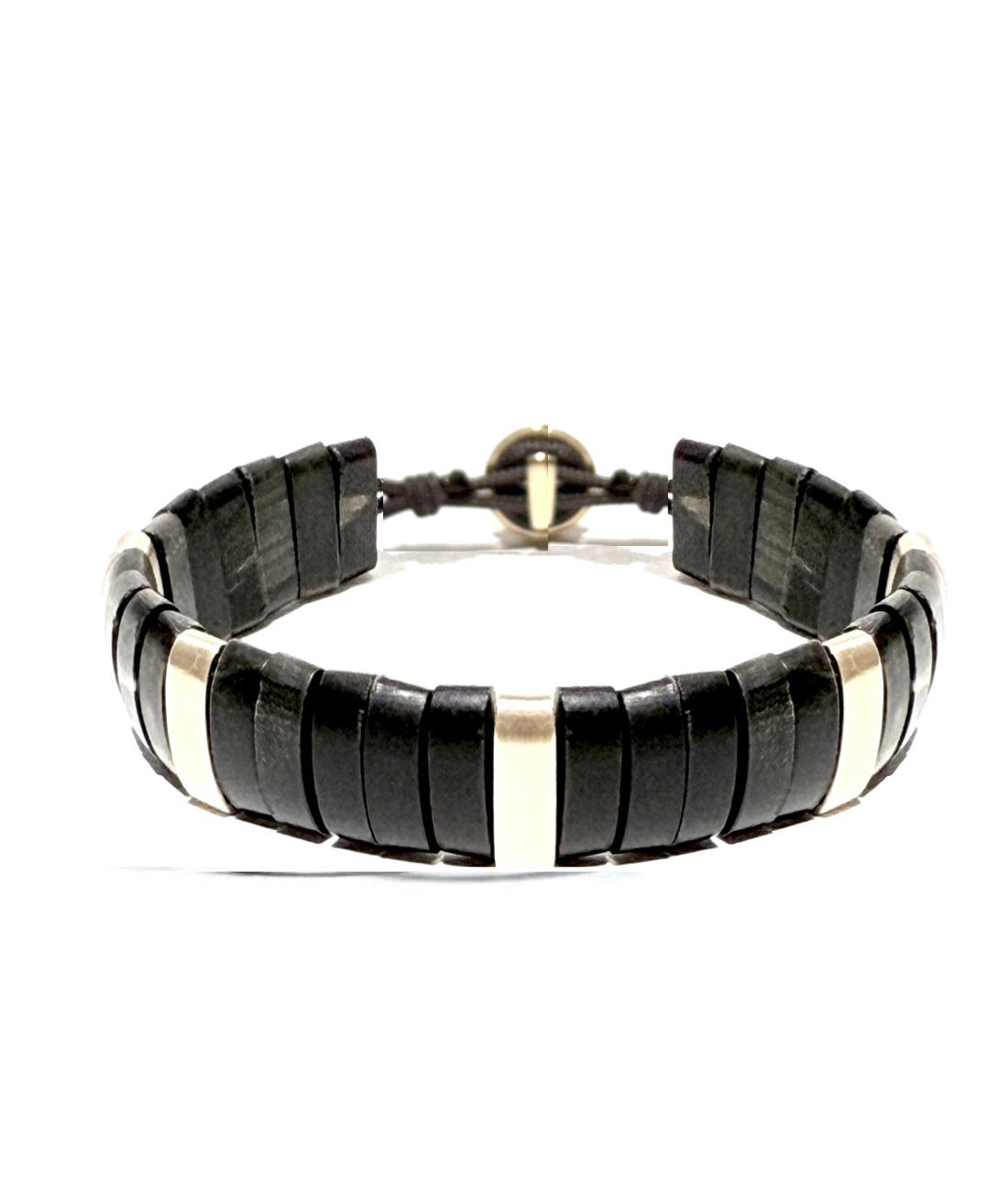 Grant Horn bracelet with white gold links