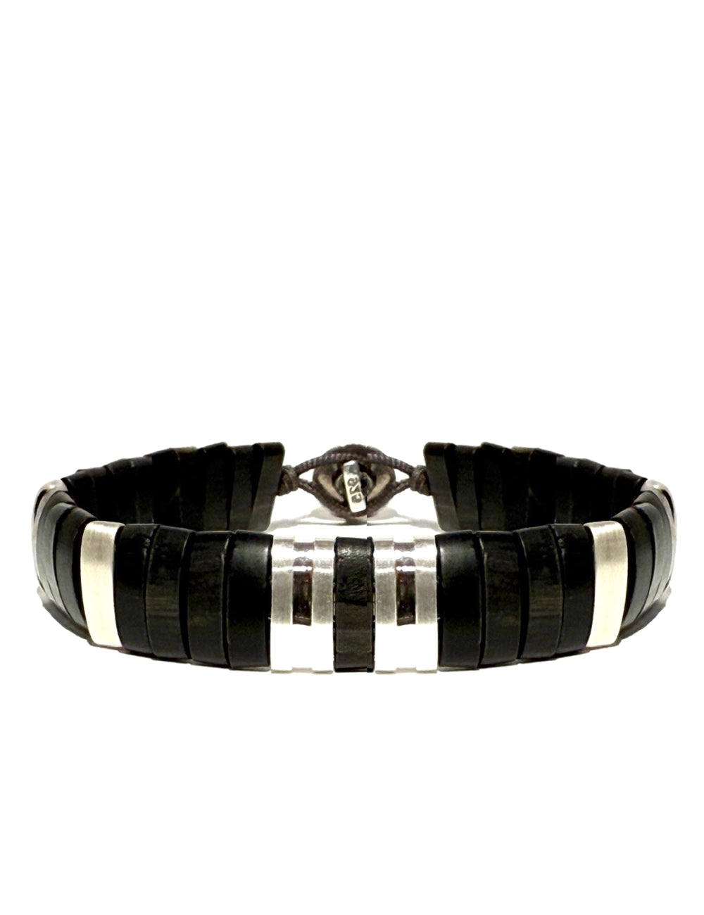 handcrafted Water Buffalo Horn bracelet with silver links