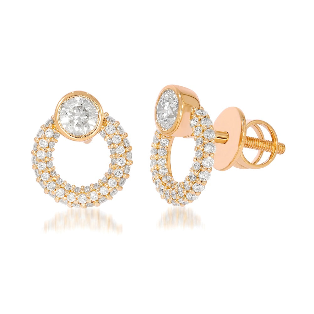 Isabel earrings with micro pave diamonds