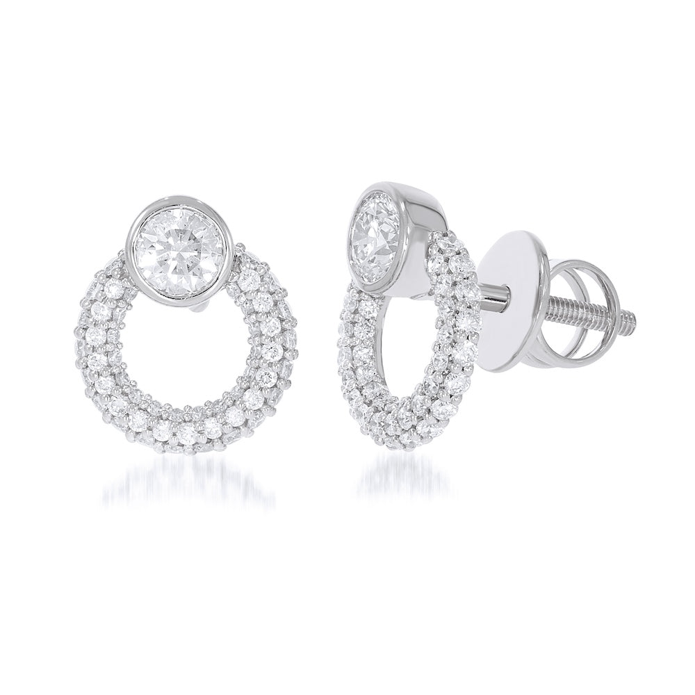 Isabel earrings with micro pave diamonds