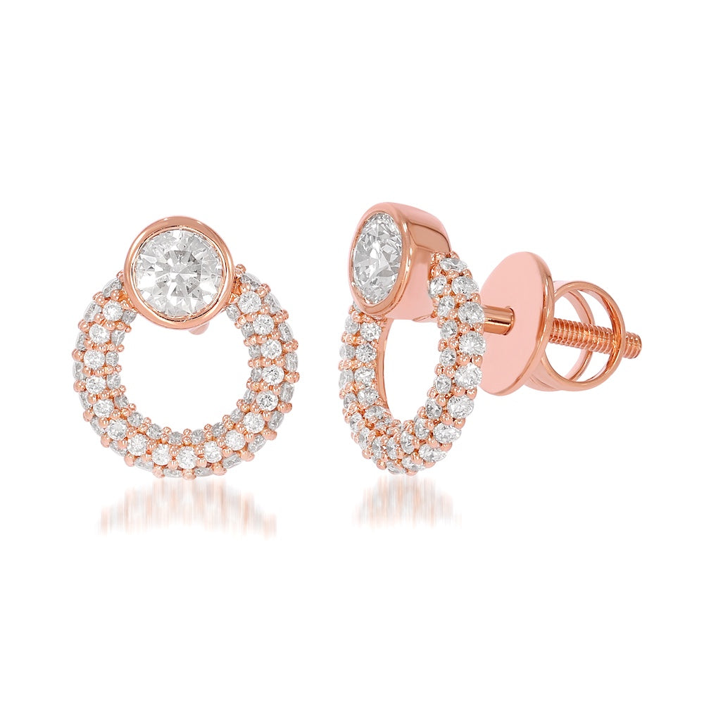 Isabel earrings with micro pave diamonds