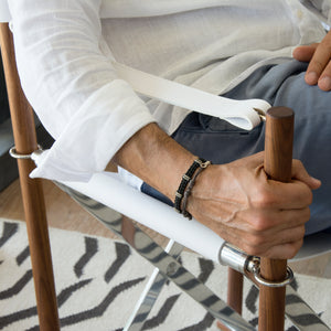 Leandro: Macrame Bracelet with Sterling Silver Braided Inserts