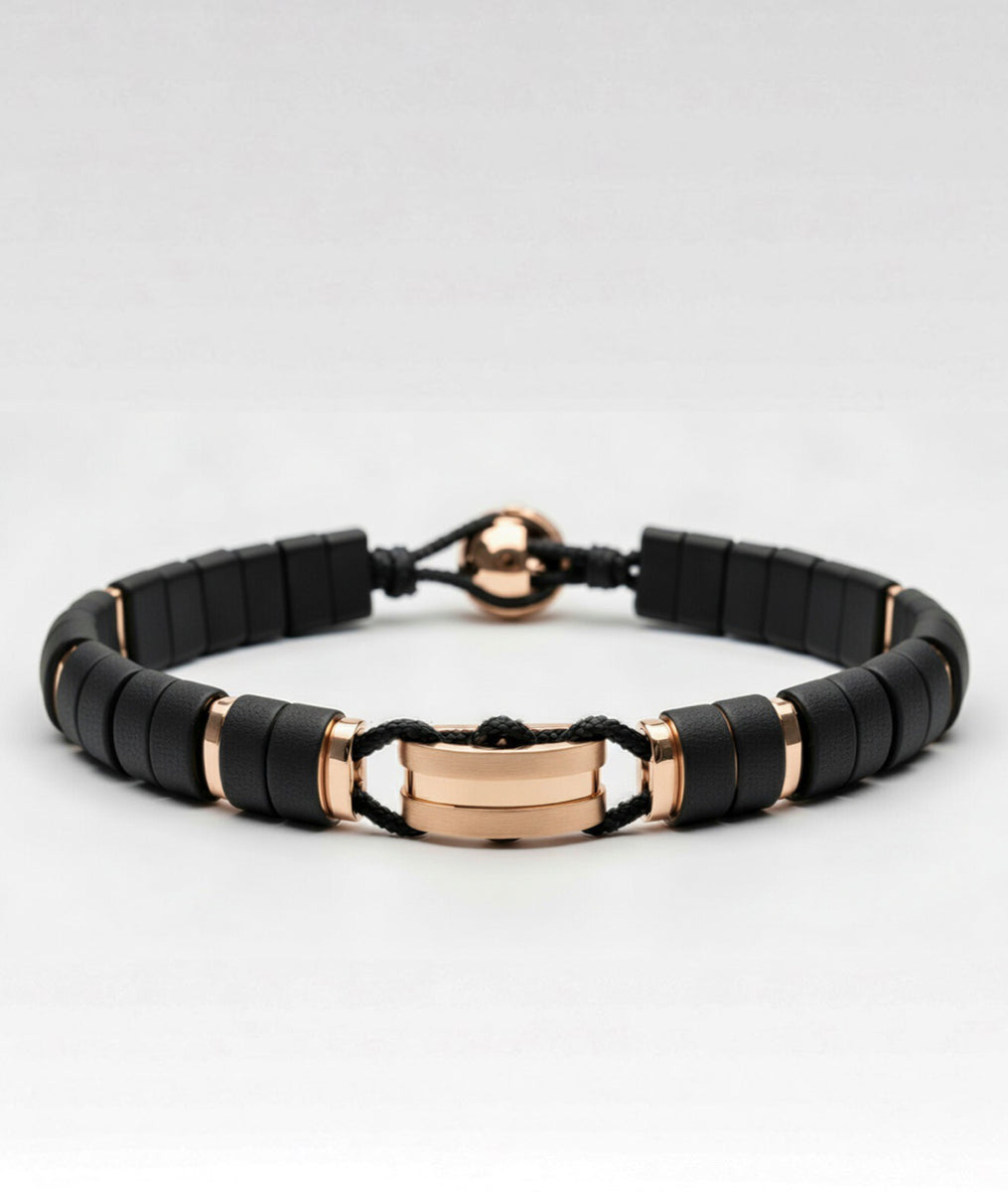 Levi Buffalo Horn & 10K Rose Gold Bracelet | Handcrafted by ZADEH NY