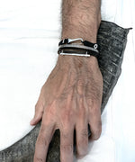 Montauk Stack Hook, cuff bracelet and a leather wrap.
