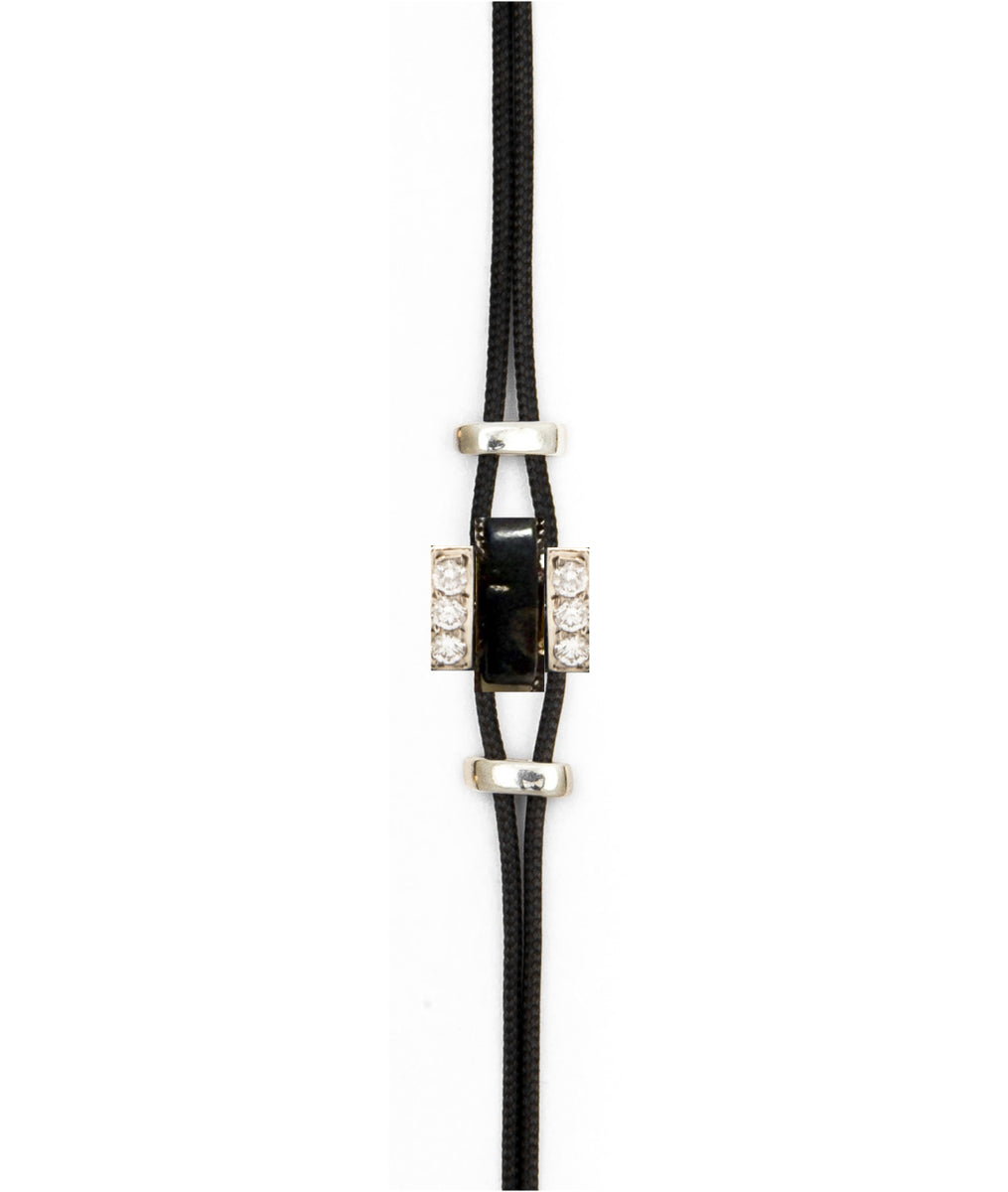 RIO BRACELET IN WHITE GOLD WITH HORN AND DIAMONDS