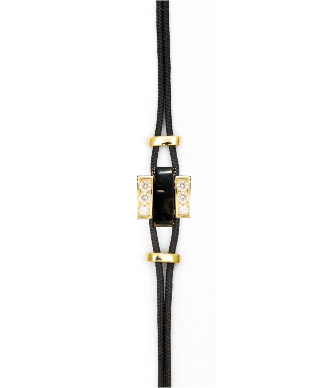 RIO BRACELET IN YELLOW GOLD WITH HORN AND DIAMONDS