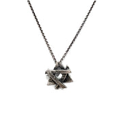 Oxidized sterling silver Star of David necklace on chain - ZADEH NY
