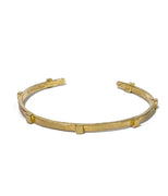 Amos thin rugged yellow gold bracelet cuff designed by ZADEH for men and women