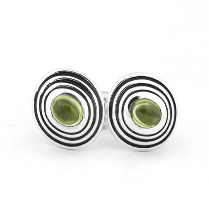 Jude Sterling Silver & Peridot Cufflinks