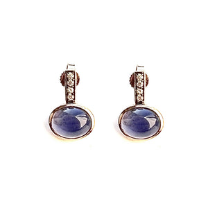 Malba earrings Iolite cabochon