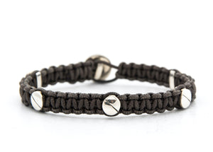 Mateo Unisex Cord Sterling Silver Bracelet