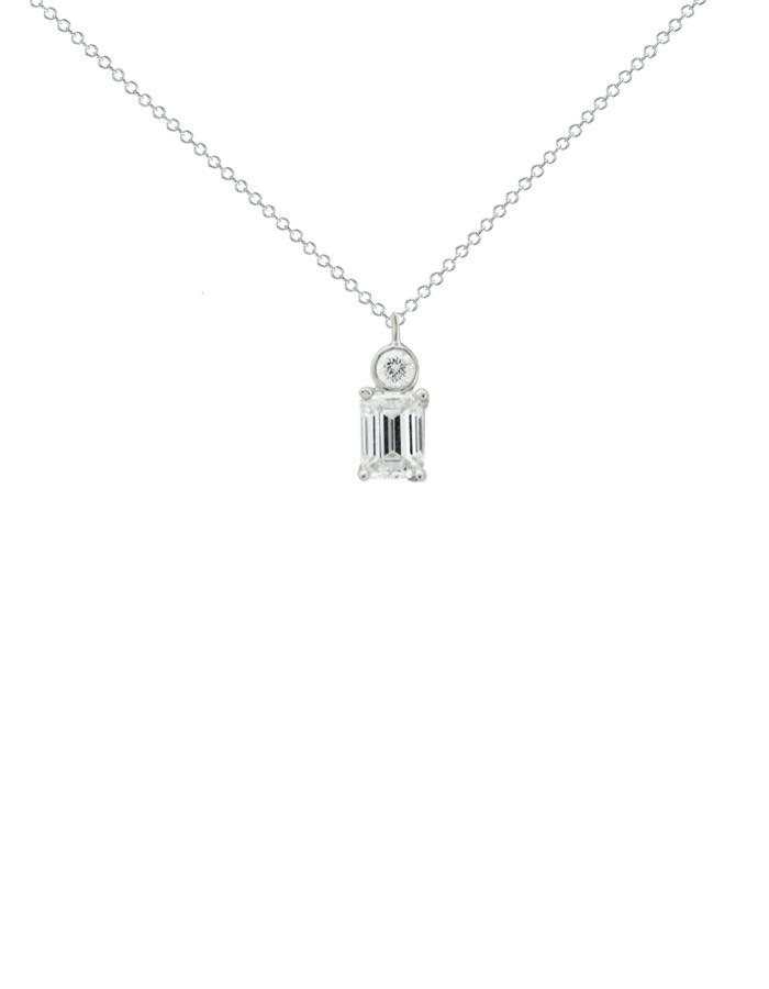 Adele pendant in 18k white gold with diamonds Zadeh NY 