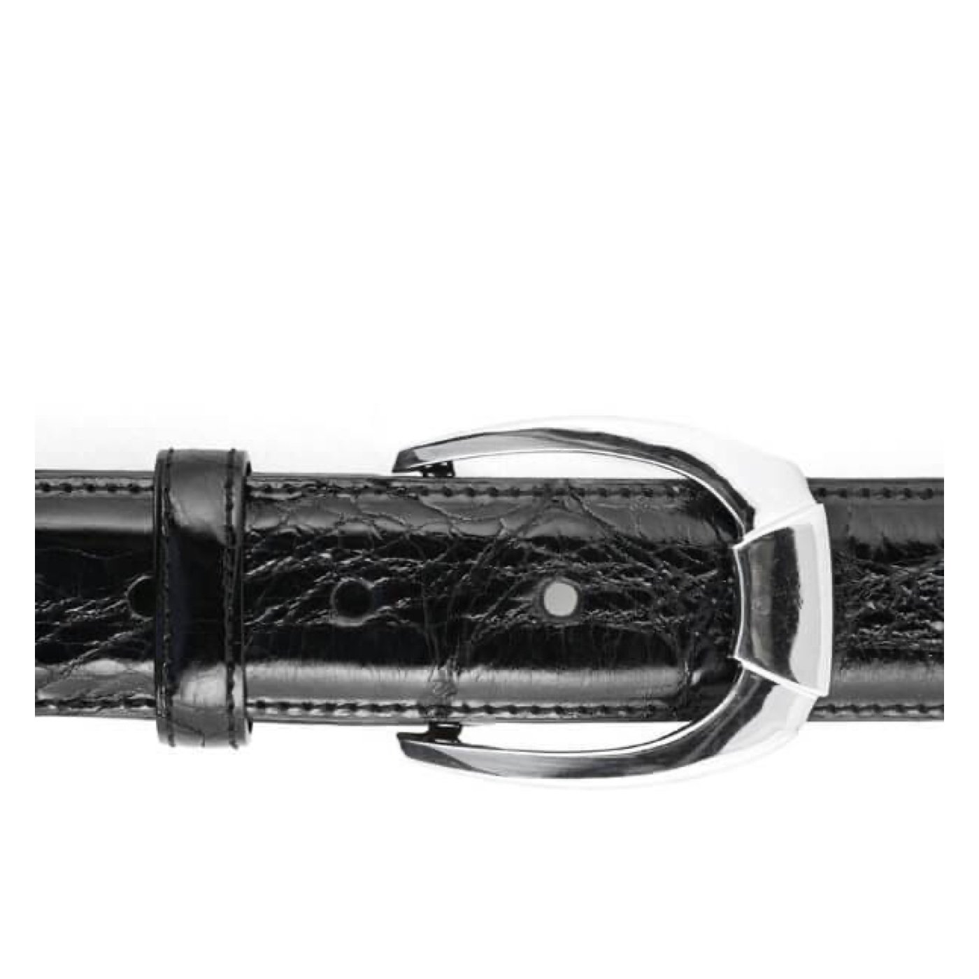 Andreas silver belt buckle Zadeh NY Sterling silver belt buckle on a black strap. Our straps, made in Italy, are detachable and available in black, dark brown, or cognac. 