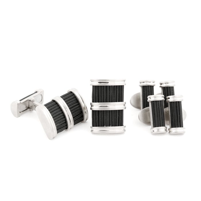 Brant Horn Cufflinks with Studs 18K White Gold