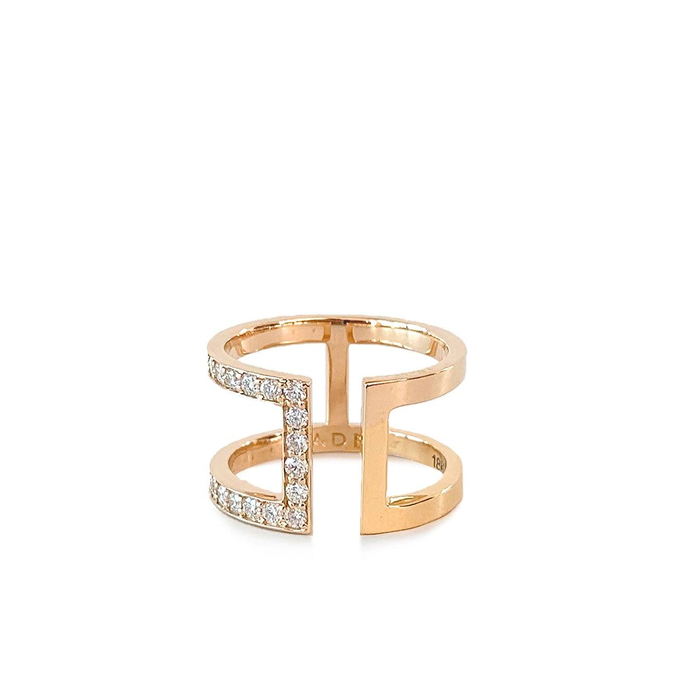 celine ring rose gold | half diamonds ZADEH NY 