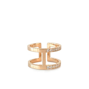 celine ring rose gold | half diamonds ZADEH NY 