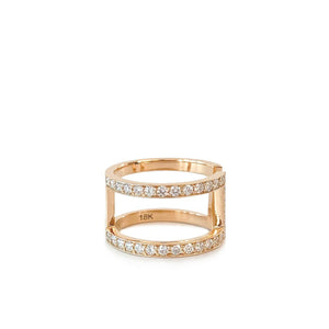 celine ring rose gold | half diamonds ZADEH NY 