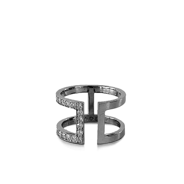 Celine ring 18K White Gold | Half diamonds