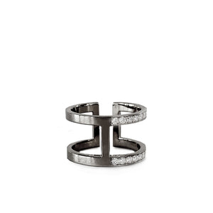 Celine ring white gold | Half diamonds Zadeh NY Shop 