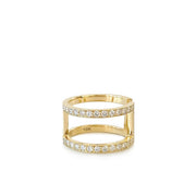 Celine ring yellow gold | half diamonds Zadeh NY Shop 
