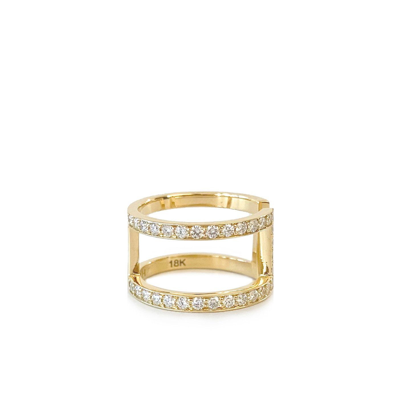 Celine ring yellow gold | half diamonds Zadeh NY Shop 