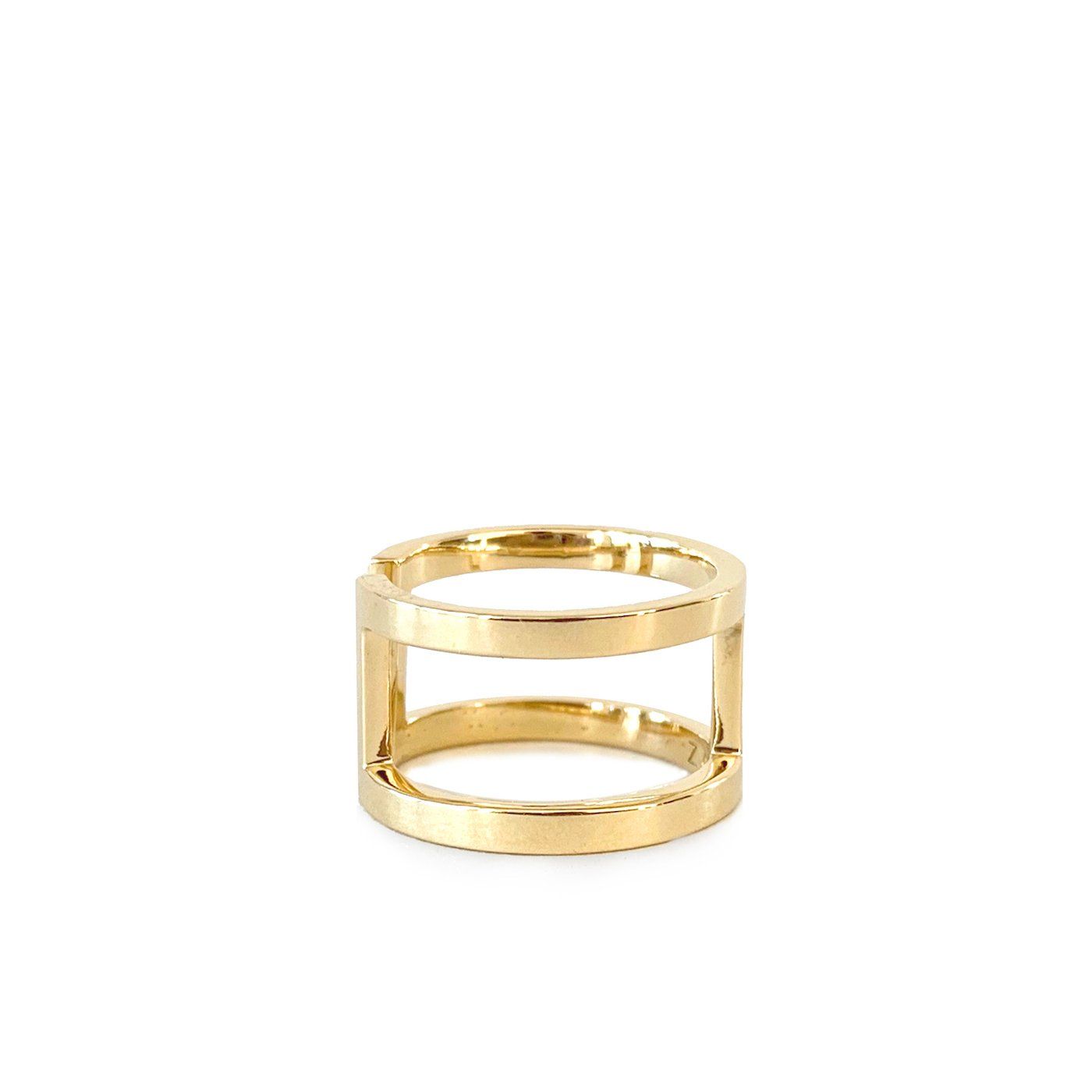 Celine ring yellow gold | half diamonds Zadeh NY Shop 