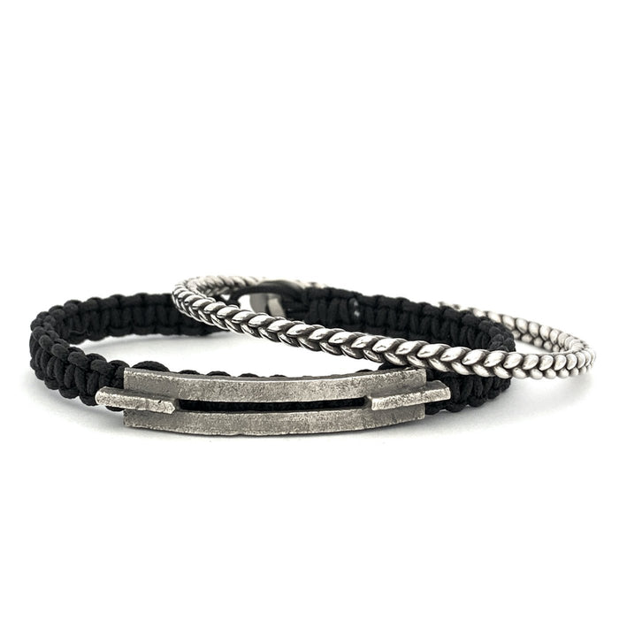 Mens Sterling Silver Cristo stack