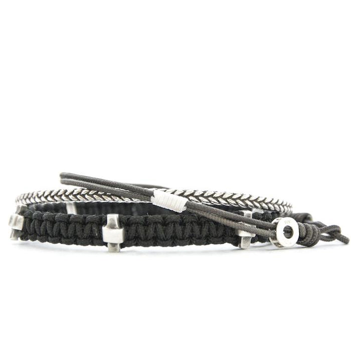 Damian Mens Sterling Silver Bracelets stack