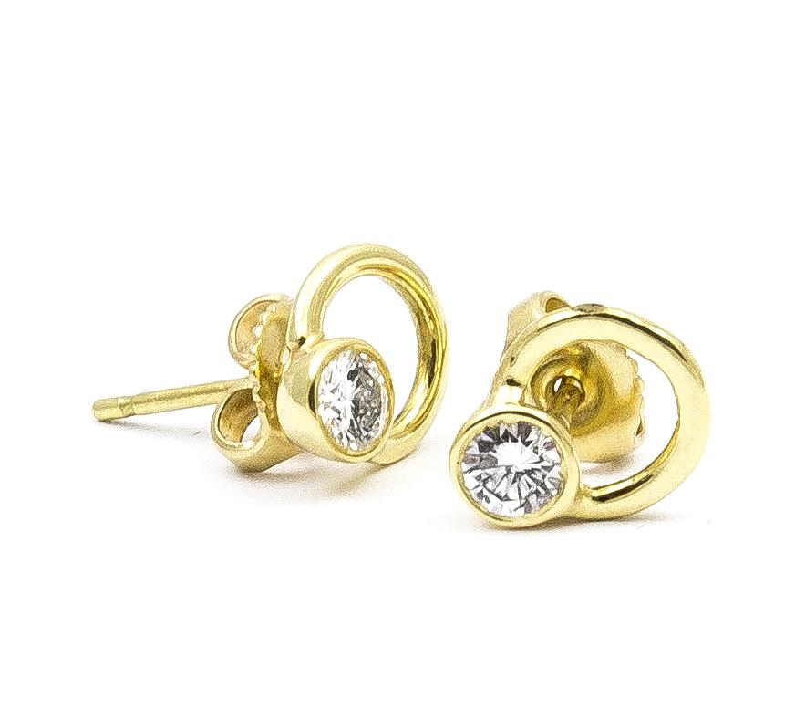 Isabel Earrings gold diamond Zadeh NY 
