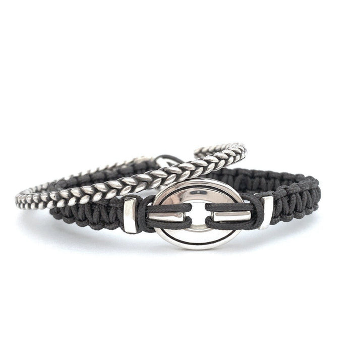 Mens Sterling Silver Kamala bracelets Stack