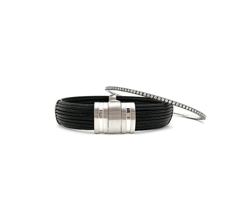 Meghan Black Rhodium Bracelets ZADEH NY 