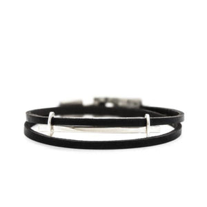 San remo sterling silver leather bracelet Bracelets Zadeh NY 